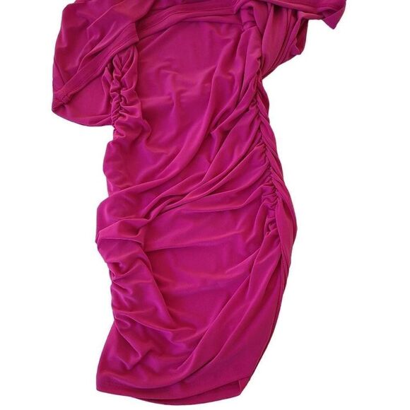 Last Tango Womens Sleeveless Asymmetric Top Layer Ruched Mini Pink Dress XS - Picture 8 of 15